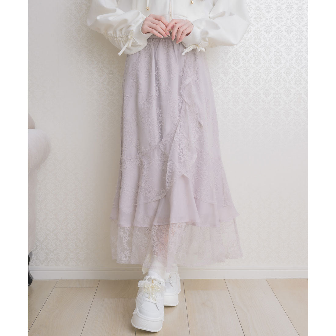 クチュールバイロジータ couture BY ROJITA レースティアードロングスカート （ピンク） ピンク