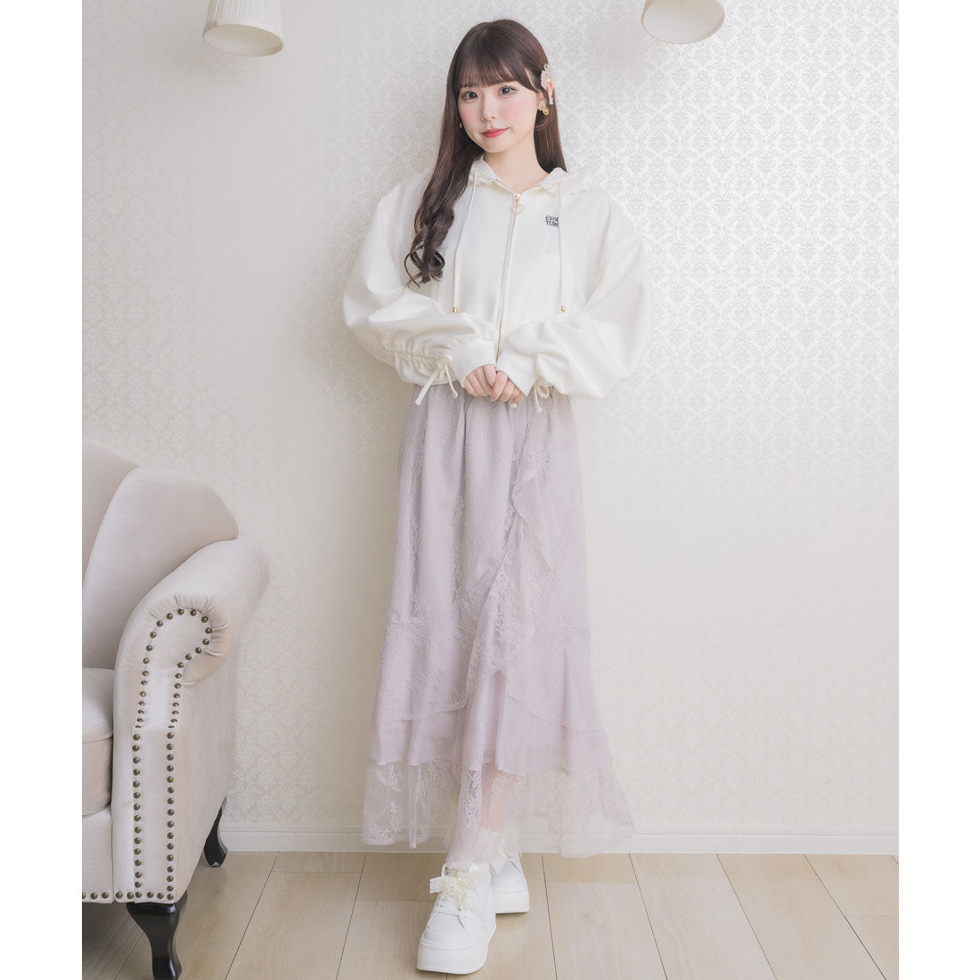 クチュールバイロジータ couture BY ROJITA レースティアードロングスカート （ピンク） ピンク