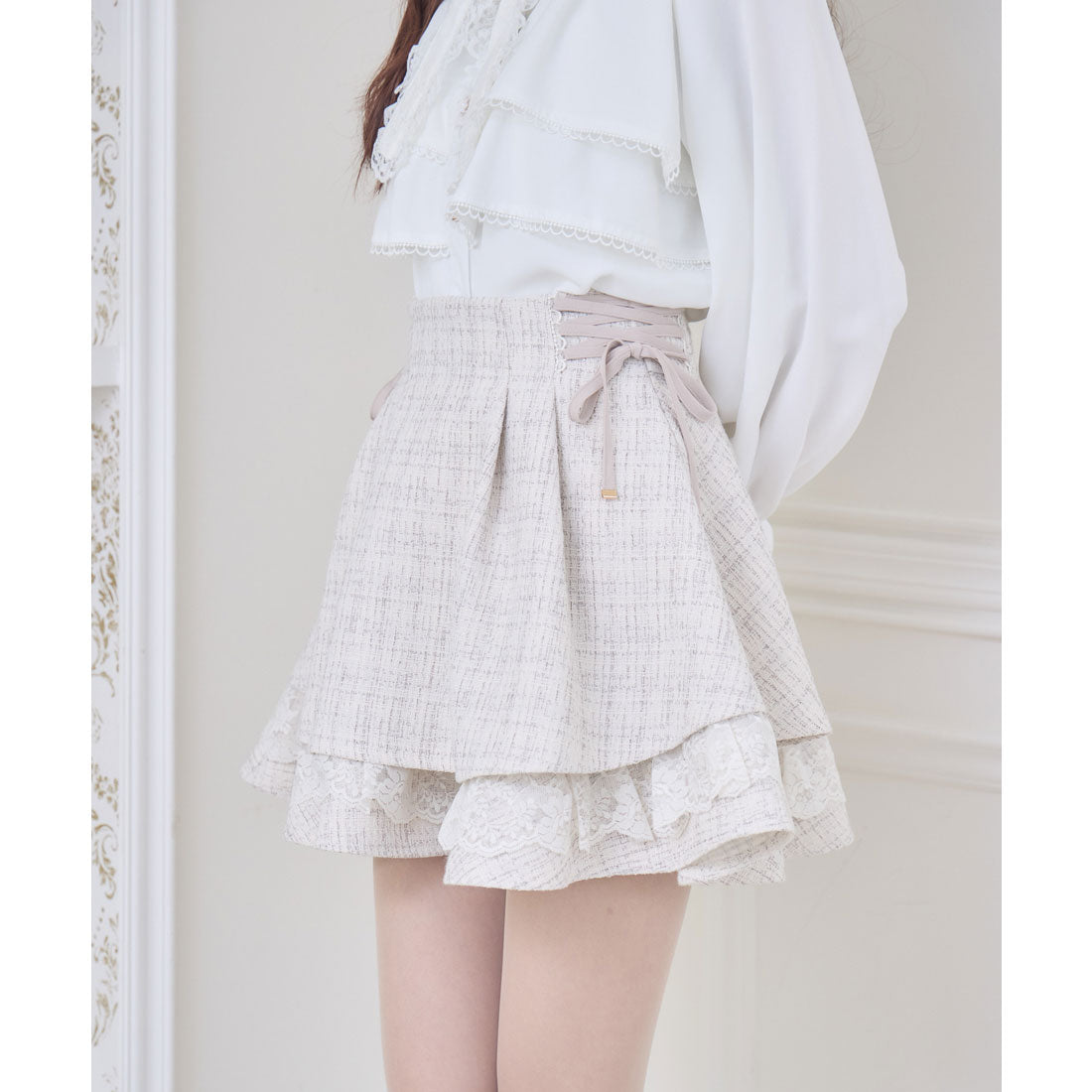 クチュールバイロジータ couture BY ROJITA ツイードスカパン （ベージュ） ベージュ