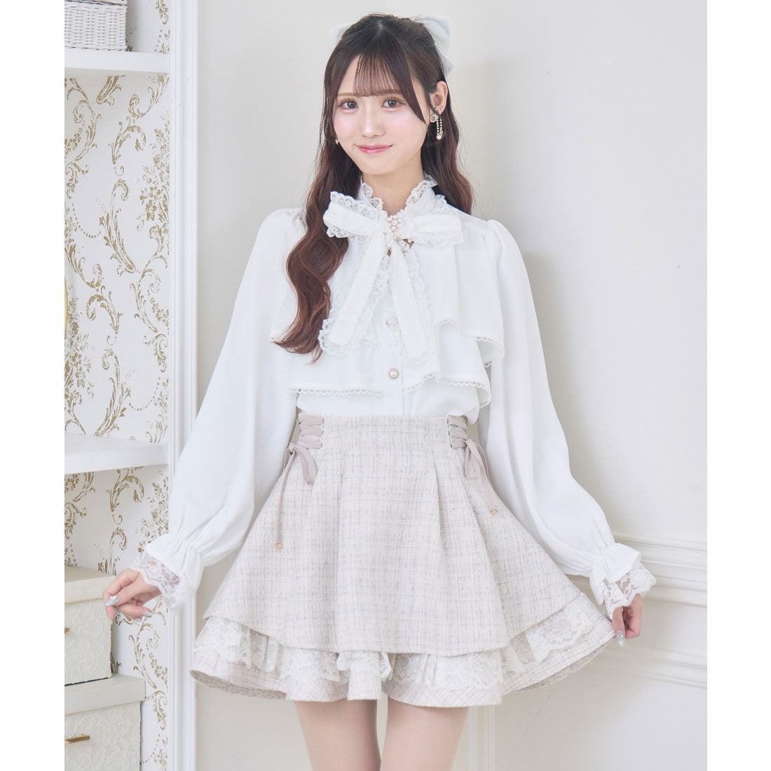 クチュールバイロジータ couture BY ROJITA ツイードスカパン （ベージュ） ベージュ