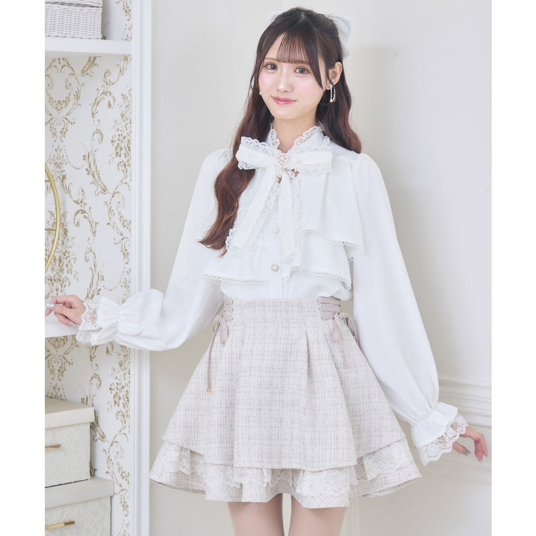 クチュールバイロジータ couture BY ROJITA ツイードスカパン （ベージュ） ベージュ