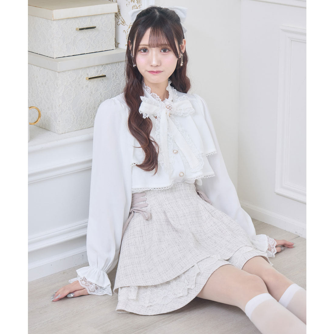 クチュールバイロジータ couture BY ROJITA ツイードスカパン （ベージュ） ベージュ