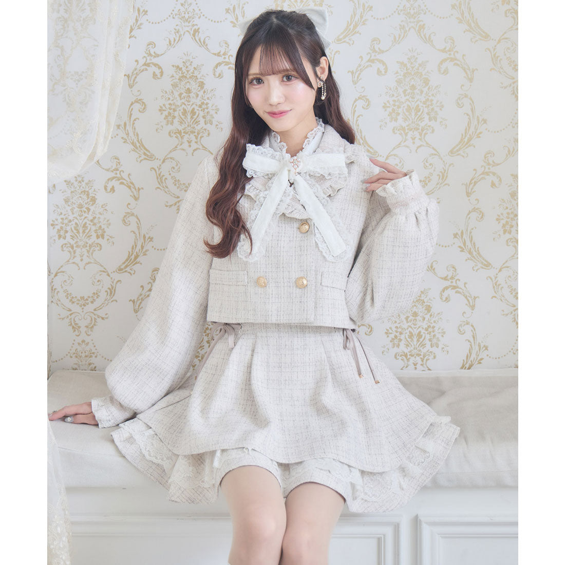 クチュールバイロジータ couture BY ROJITA ツイードスカパン （ベージュ） ベージュ