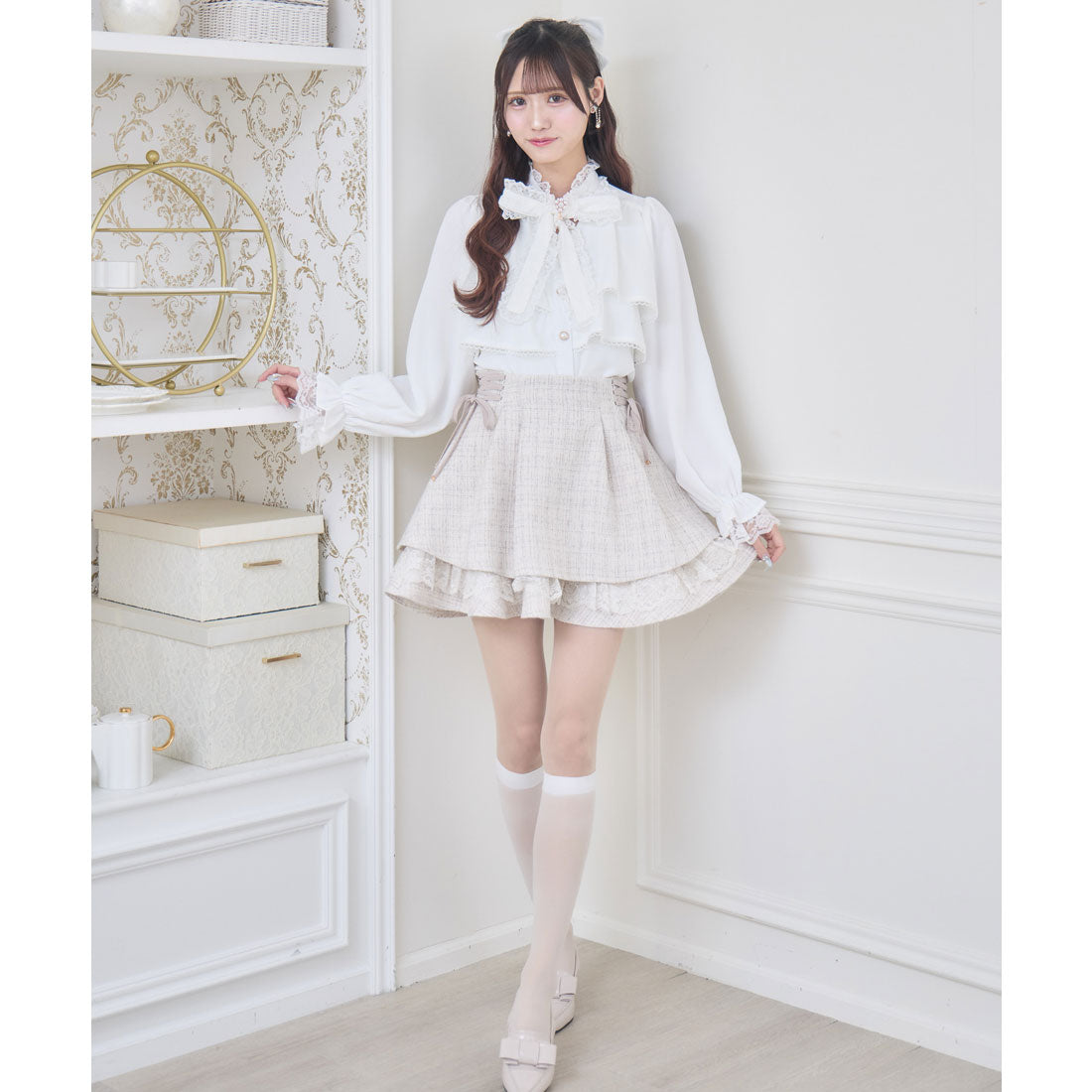 クチュールバイロジータ couture BY ROJITA ツイードスカパン （ベージュ） ベージュ