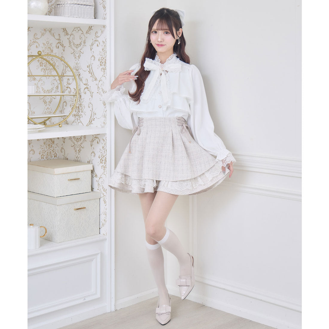 クチュールバイロジータ couture BY ROJITA ツイードスカパン （ベージュ） ベージュ