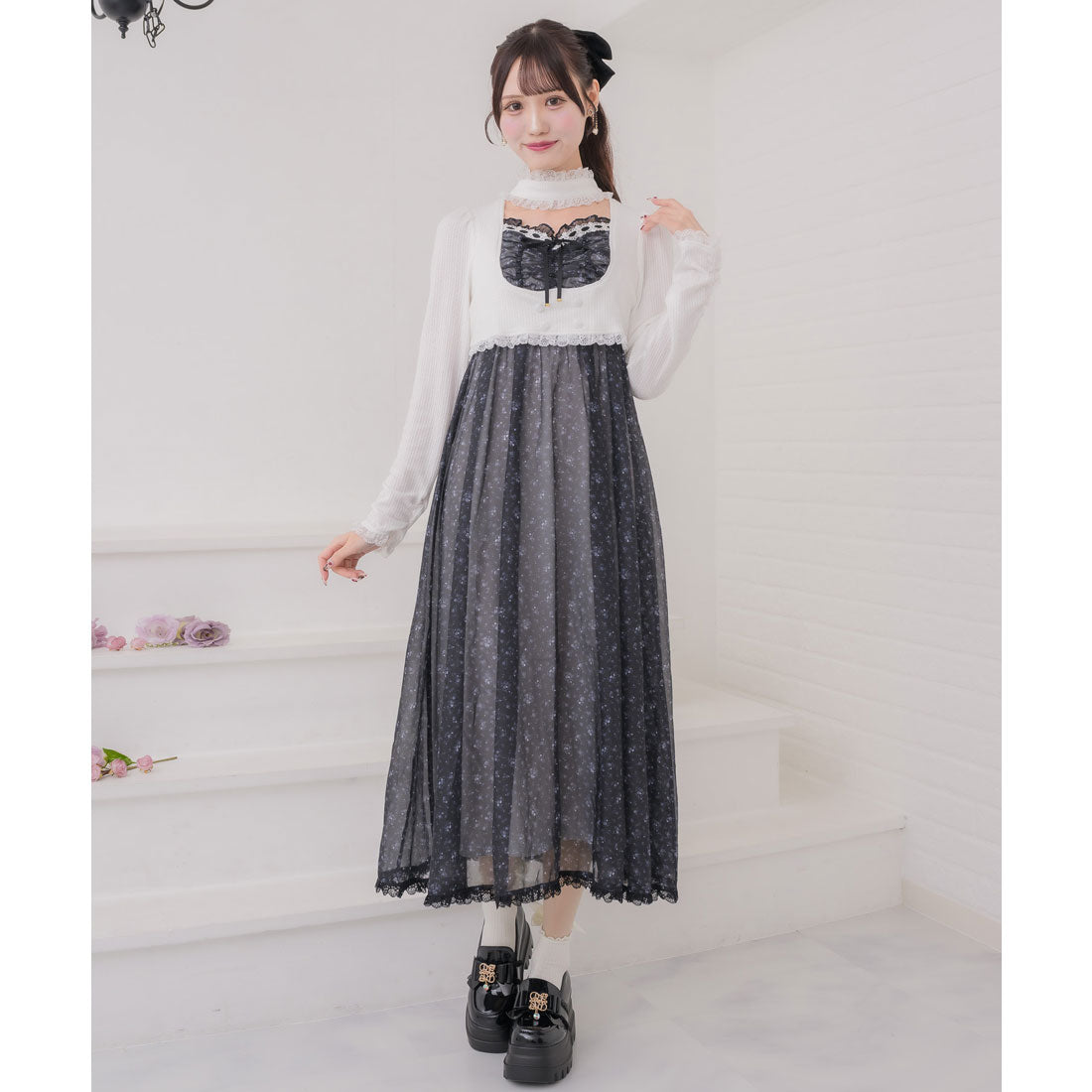 クチュールバイロジータ couture BY ROJITA チョーカードッキングフレアワンピース （ホワイト） ホワイト