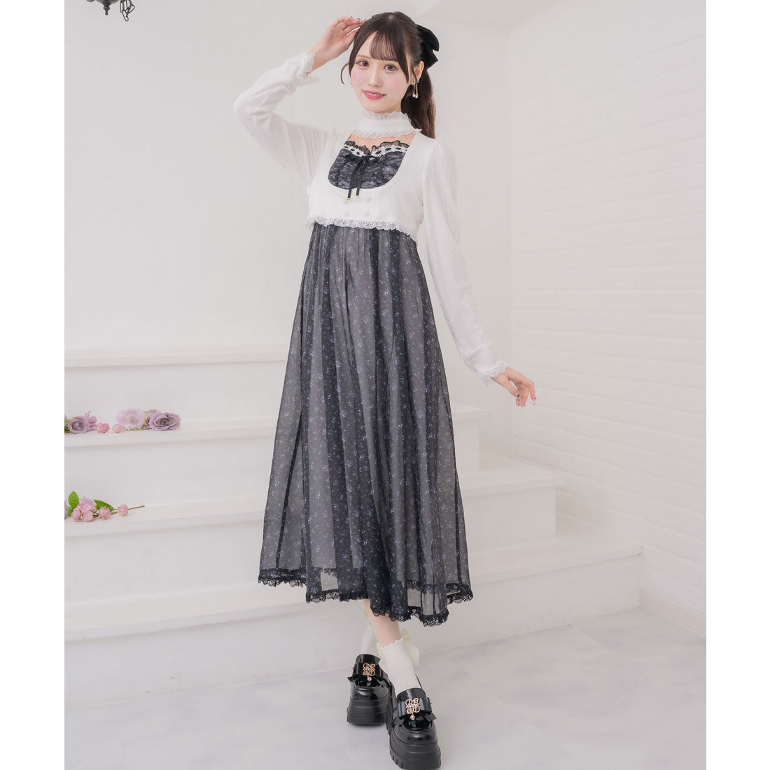 クチュールバイロジータ couture BY ROJITA チョーカードッキングフレアワンピース （ホワイト） ホワイト