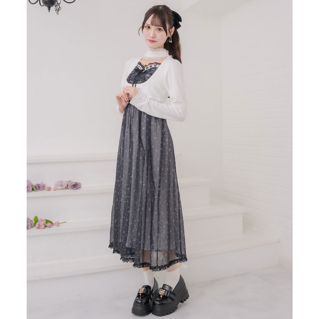 クチュールバイロジータ couture BY ROJITA チョーカードッキングフレアワンピース （ホワイト） ホワイト