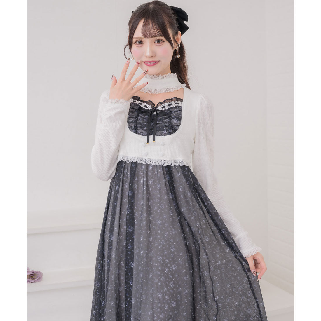 クチュールバイロジータ couture BY ROJITA チョーカードッキングフレアワンピース （ホワイト） ホワイト