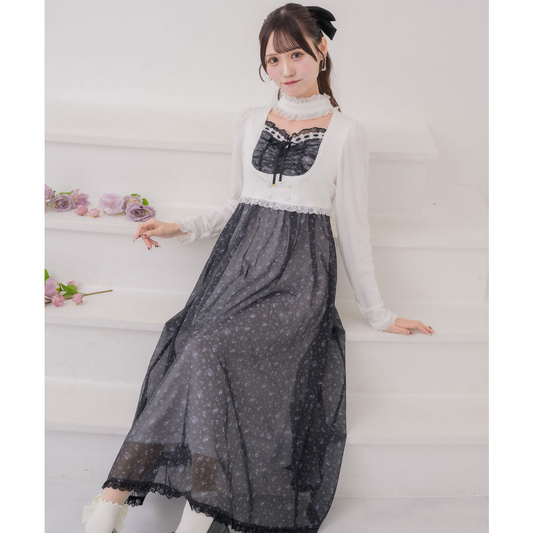 クチュールバイロジータ couture BY ROJITA チョーカードッキングフレアワンピース （ホワイト） ホワイト