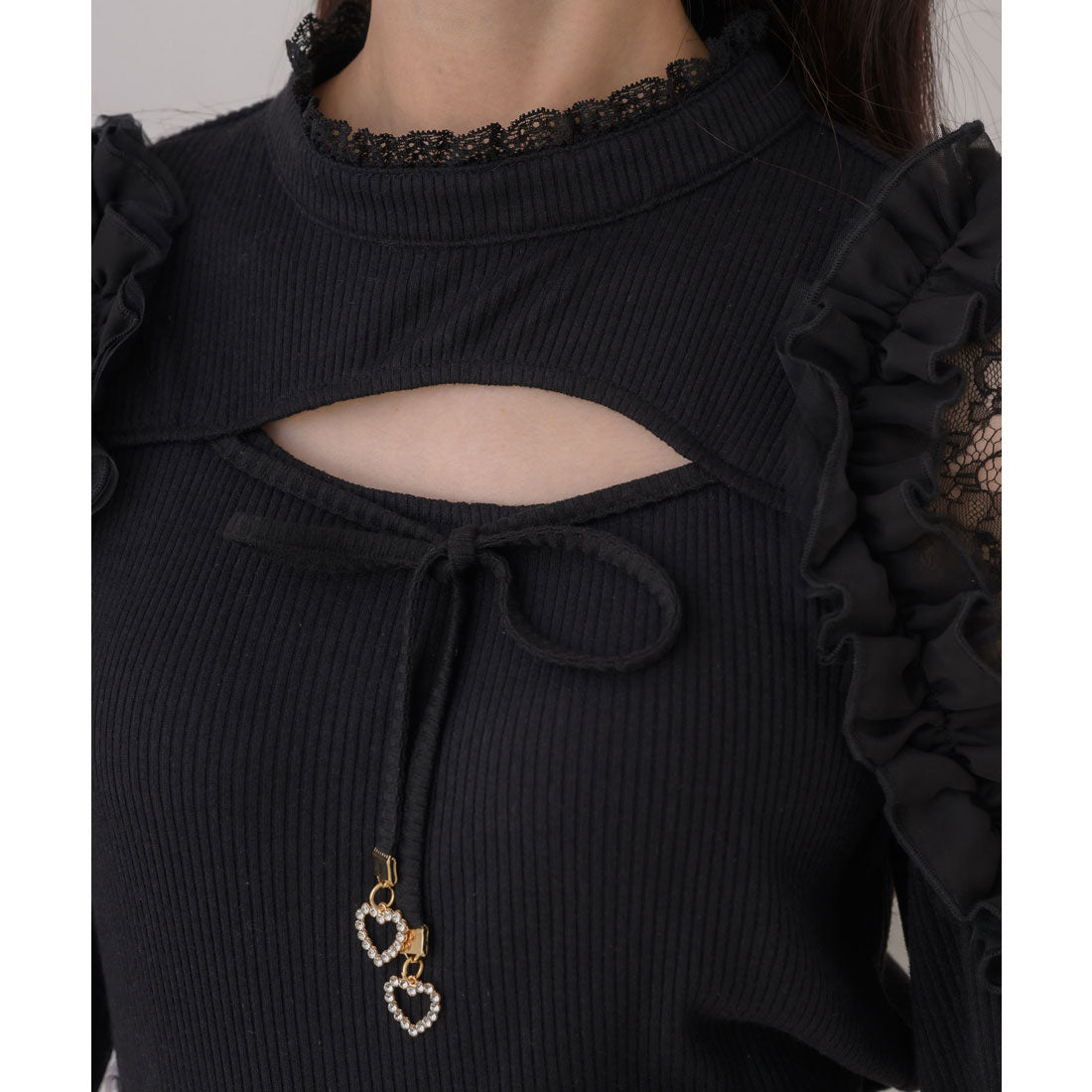 クチュールバイロジータ couture BY ROJITA シアーフリルテレコトップス （ホワイト） ホワイト