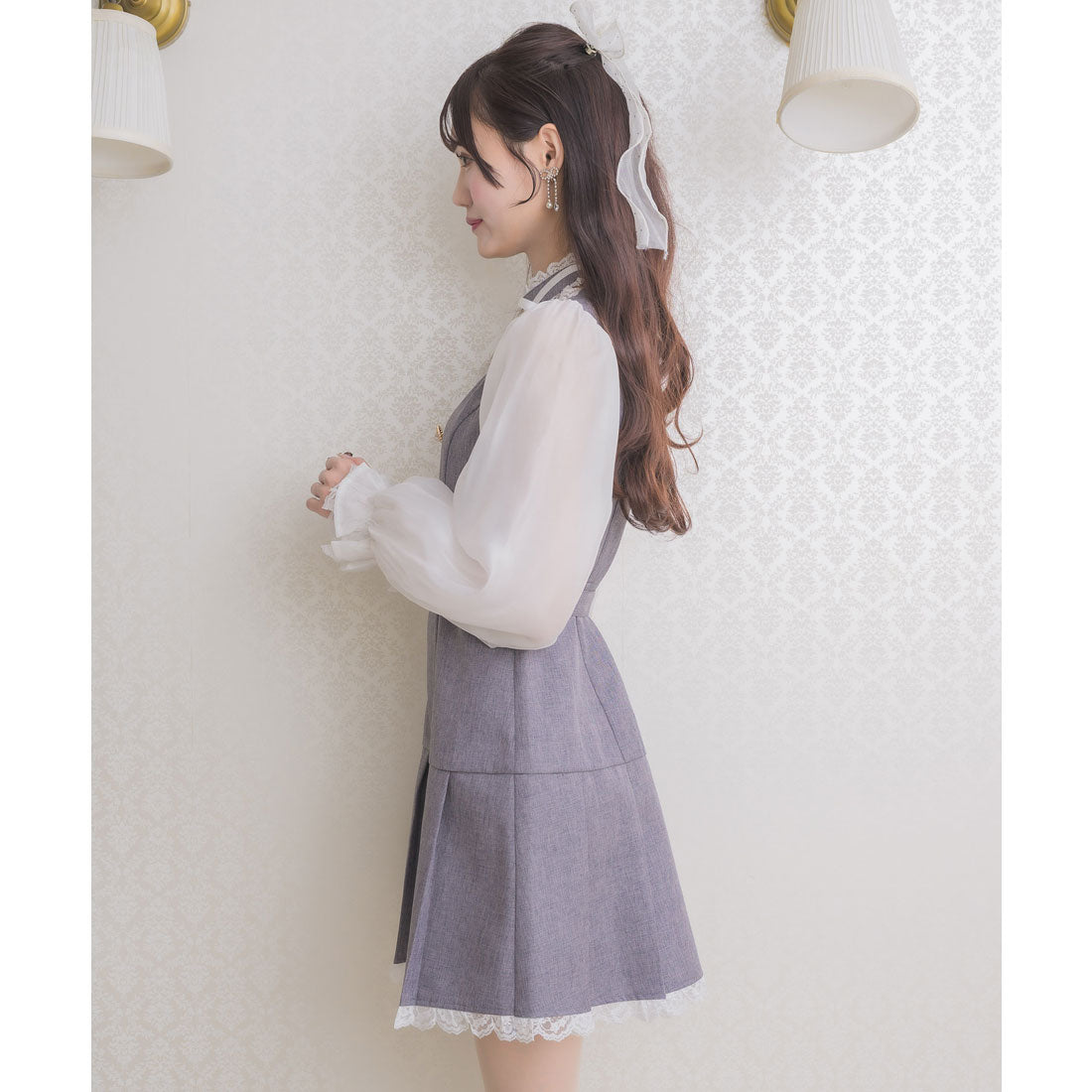 クチュールバイロジータ couture BY ROJITA チョーカーリボンプリーツデザインワンピース （ブラック） ブラック