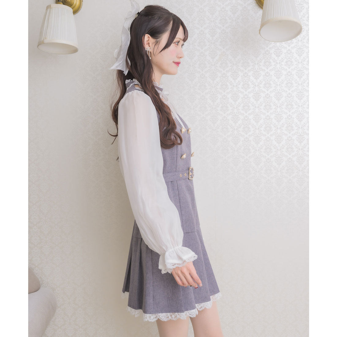 クチュールバイロジータ couture BY ROJITA チョーカーリボンプリーツデザインワンピース （ブラック） ブラック