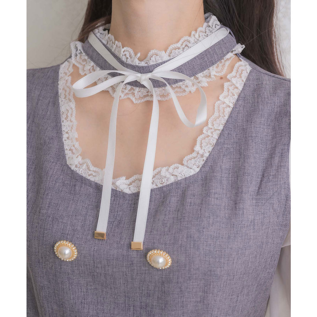 クチュールバイロジータ couture BY ROJITA チョーカーリボンプリーツデザインワンピース （ブラック） ブラック