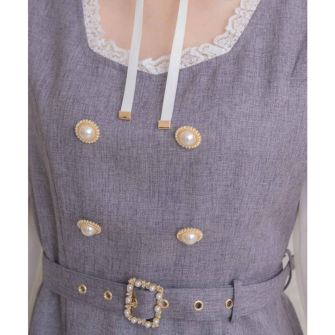 クチュールバイロジータ couture BY ROJITA チョーカーリボンプリーツデザインワンピース （ブラック） ブラック