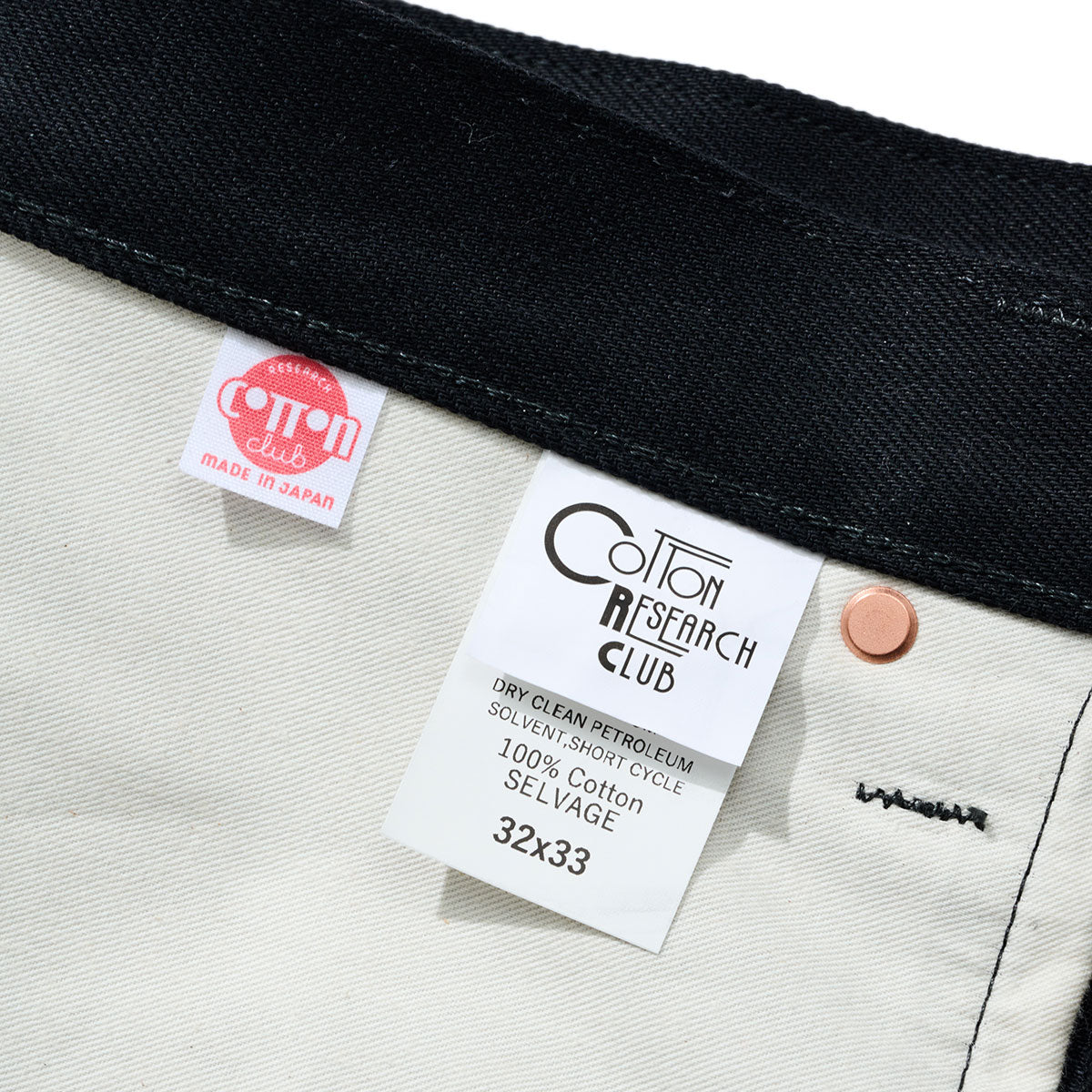コットンリサーチクラブ COTTON RESEARCH CLUB SELVAGE BLACK DENIM JEANS （BLACK） BLACK