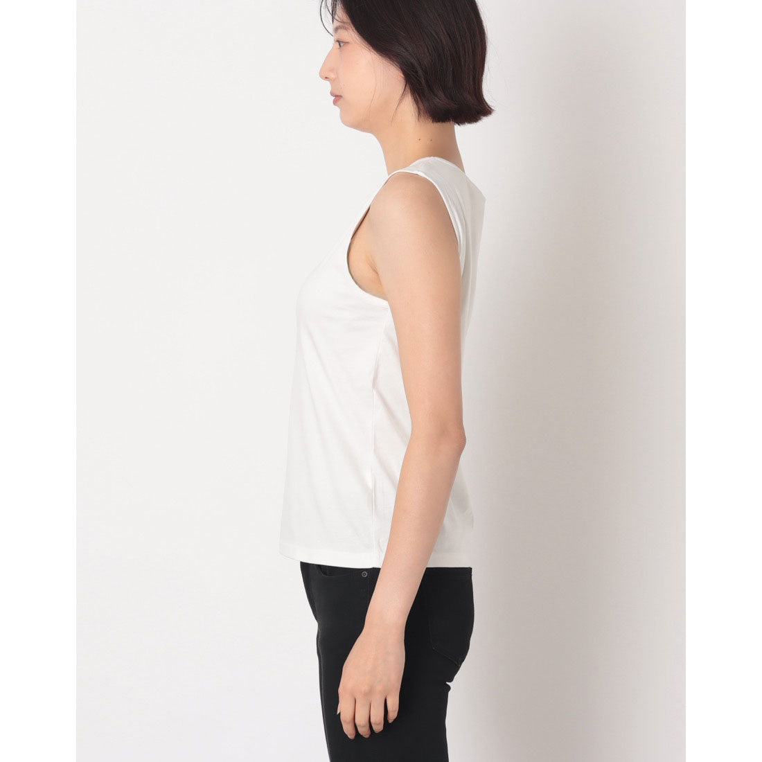 コットンブルー COTTON BLUE チュール切替えタンクトップ （白） 白