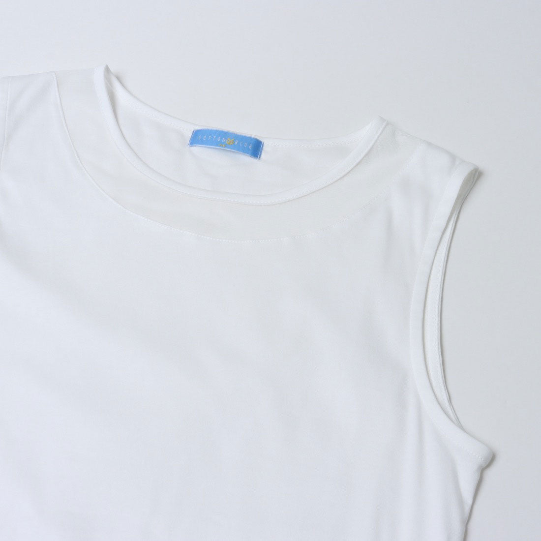 コットンブルー COTTON BLUE チュール切替えタンクトップ （白） 白
