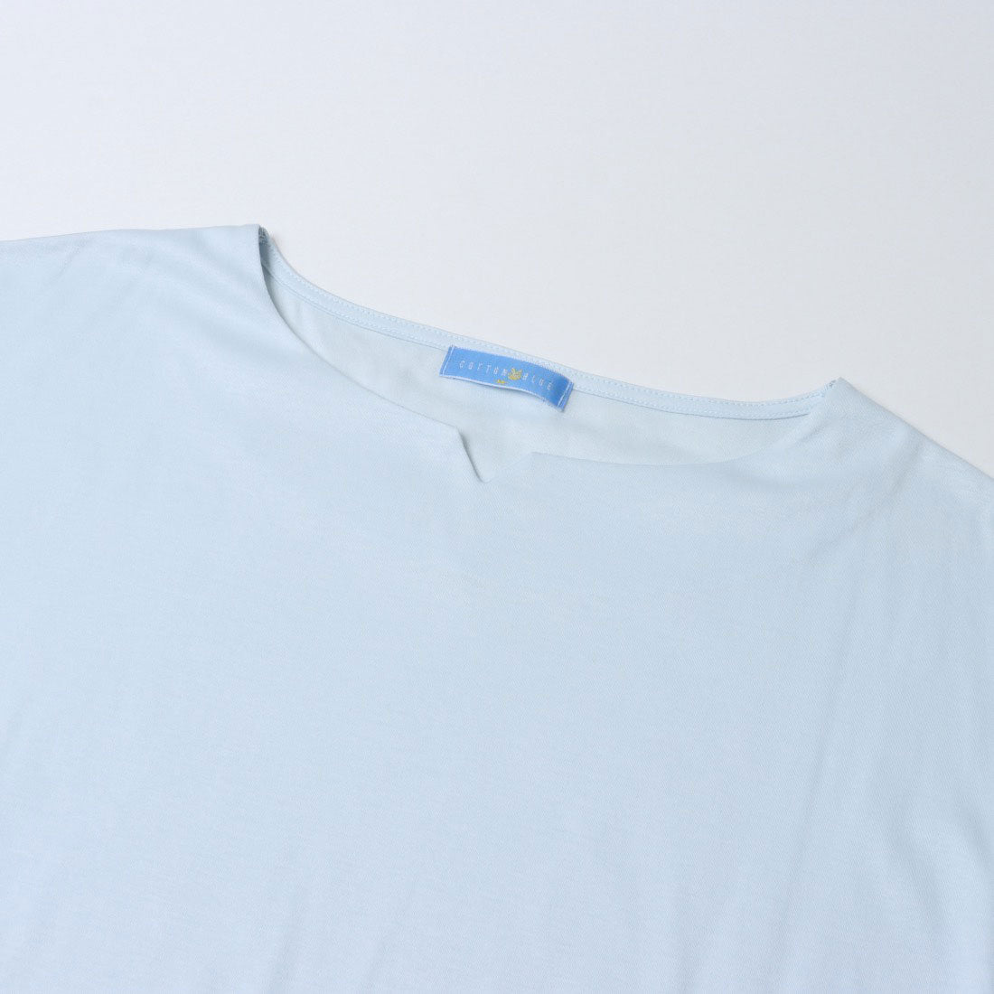 コットンブルー COTTON BLUE 袖レースプルオーバー （サックス） サックス