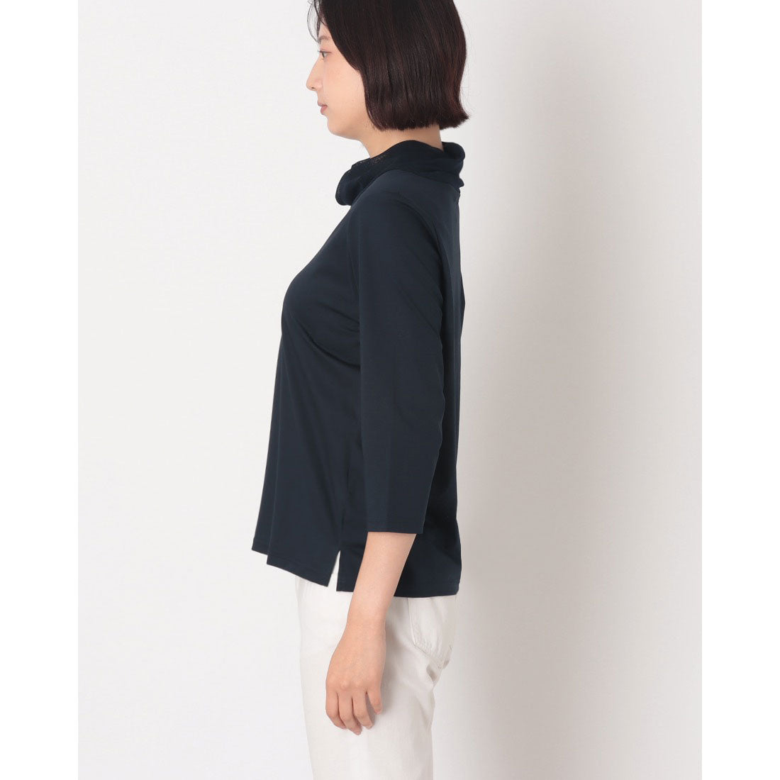 コットンブルー COTTON BLUE 襟ツイストチュールプルオーバー （ネイビー） ネイビー
