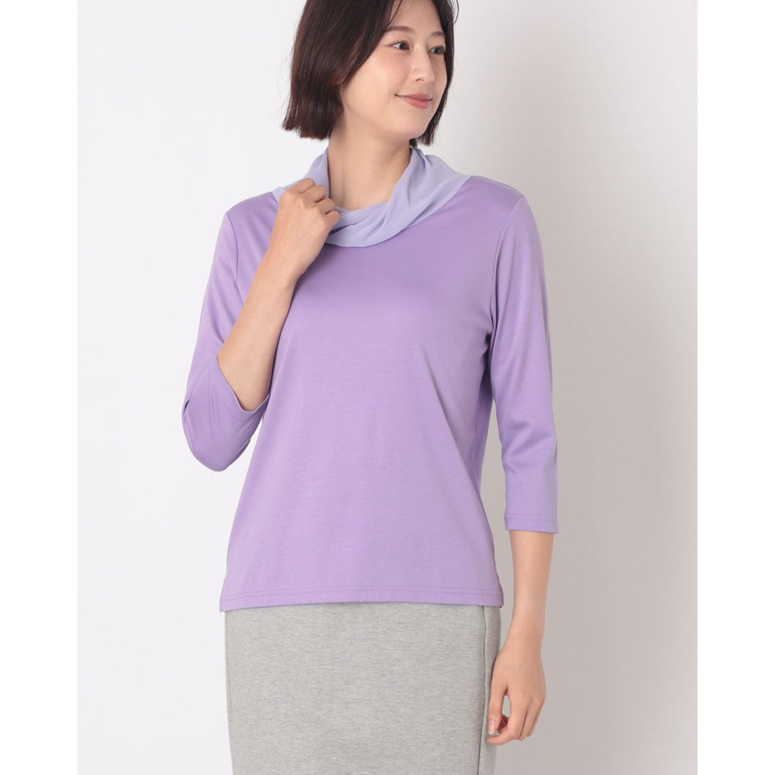 コットンブルー COTTON BLUE 襟ツイストチュールプルオーバー （パープル） パープル
