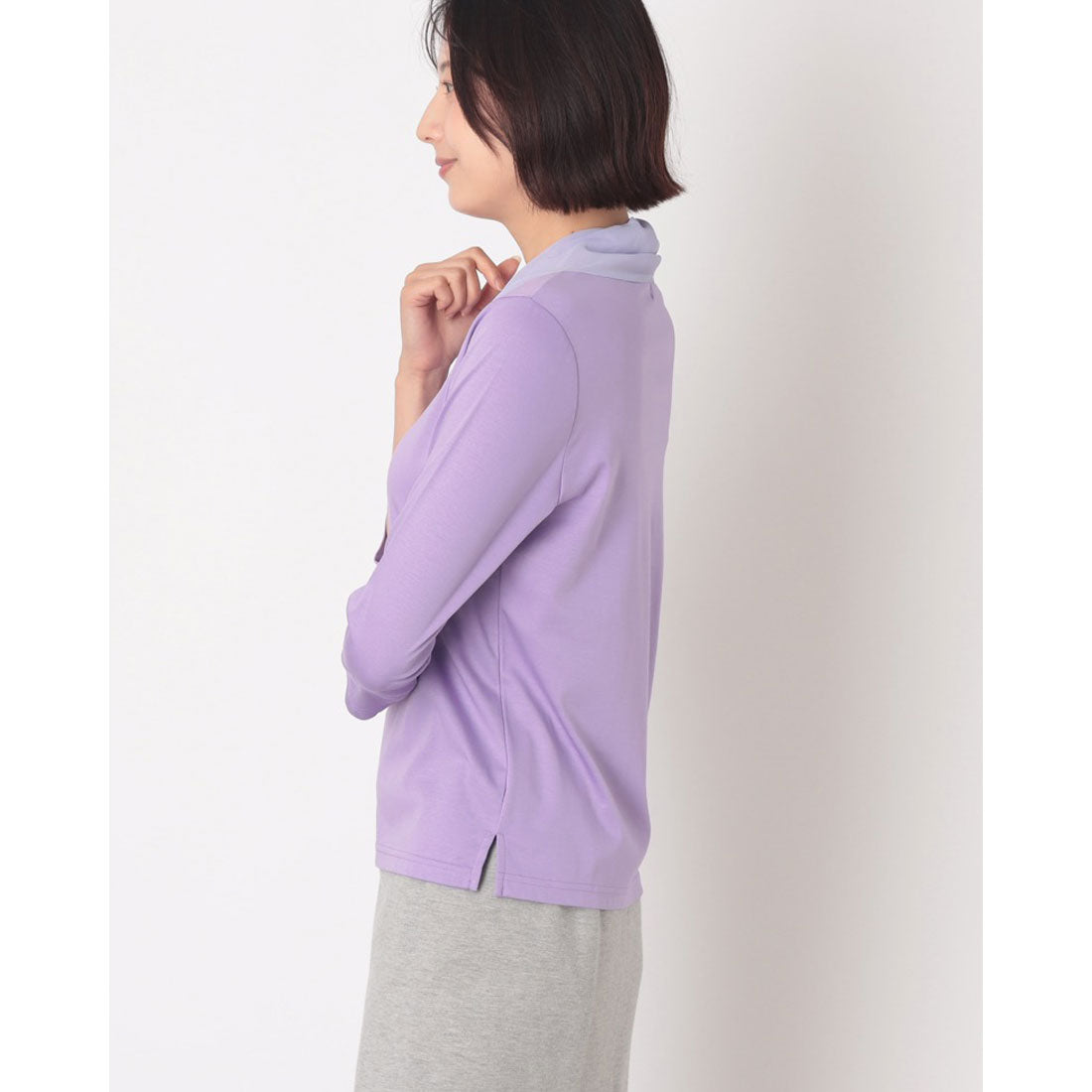 コットンブルー COTTON BLUE 襟ツイストチュールプルオーバー （パープル） パープル