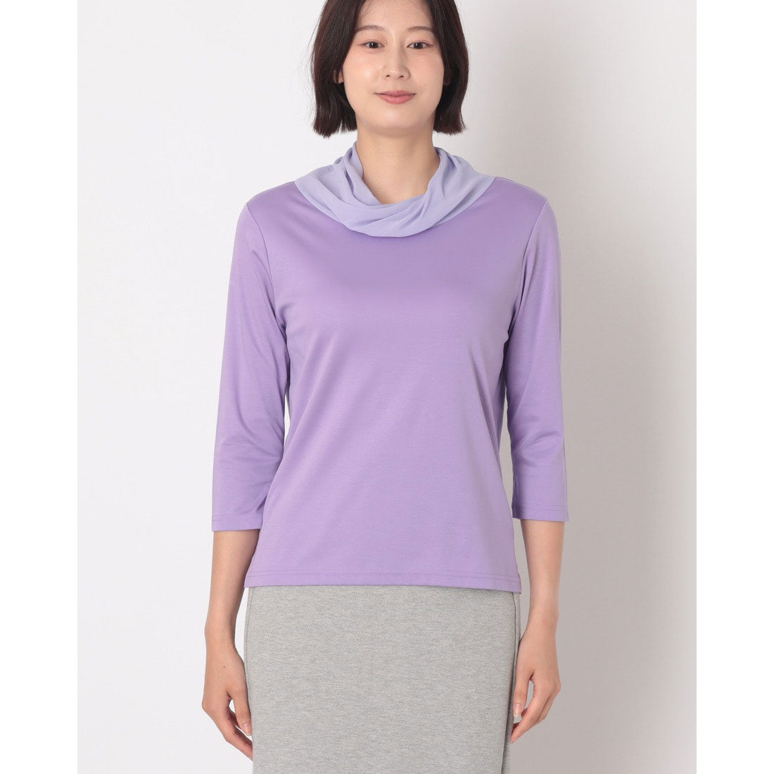 コットンブルー COTTON BLUE 襟ツイストチュールプルオーバー （パープル） パープル