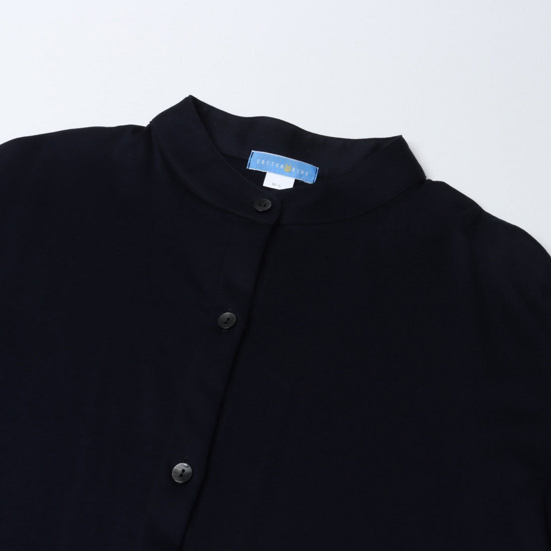 コットンブルー COTTON BLUE スタンドカラーロングシャツ （ネイビー） ネイビー