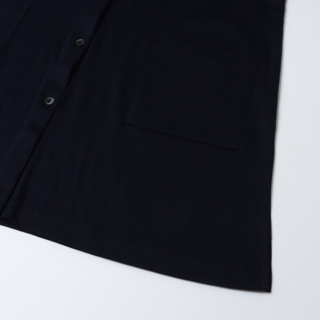 コットンブルー COTTON BLUE スタンドカラーロングシャツ （ネイビー） ネイビー