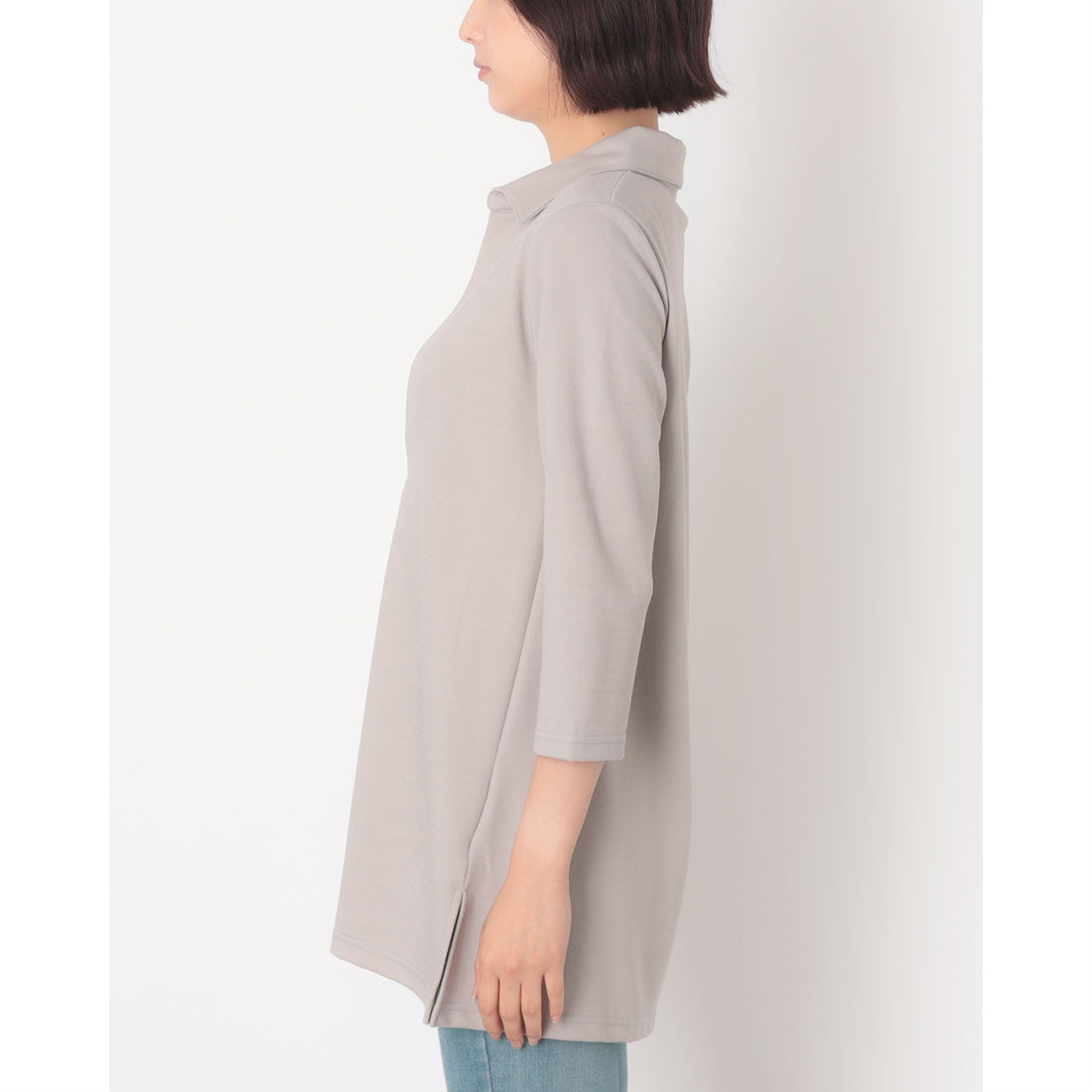 コットンブルー COTTON BLUE 襟付きスキッパーチュニック （グレー） グレー