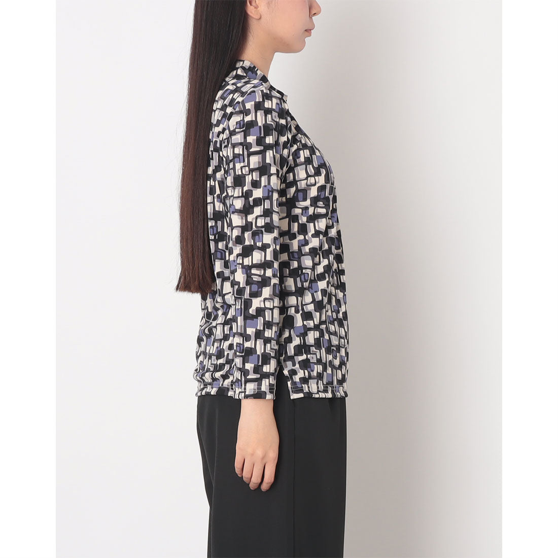 コットンブルー COTTON BLUE ギャザー入りハイネックプルオーバー （パープル） パープル