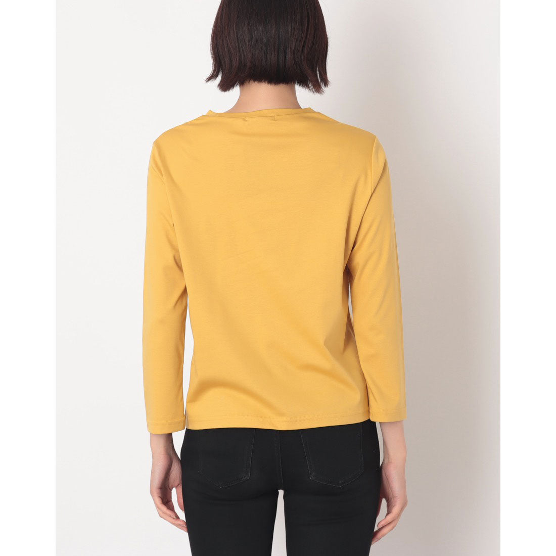 コットンブルー COTTON BLUE 八分袖クルーネックプルオーバー （イエロー） イエロー
