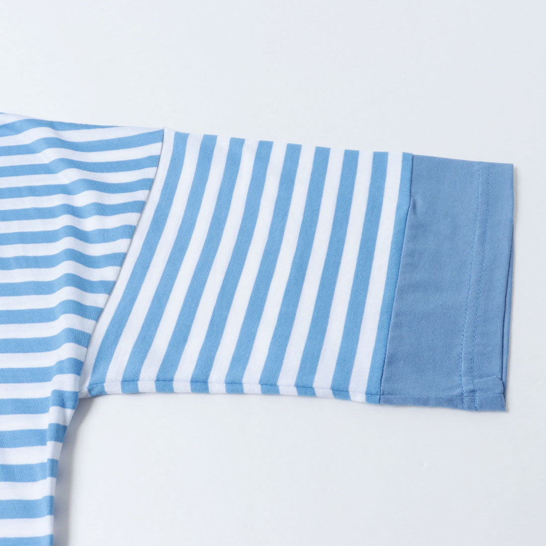 コットンブルー COTTON BLUE ボーダー切替えプルオーバー （グレー） グレー