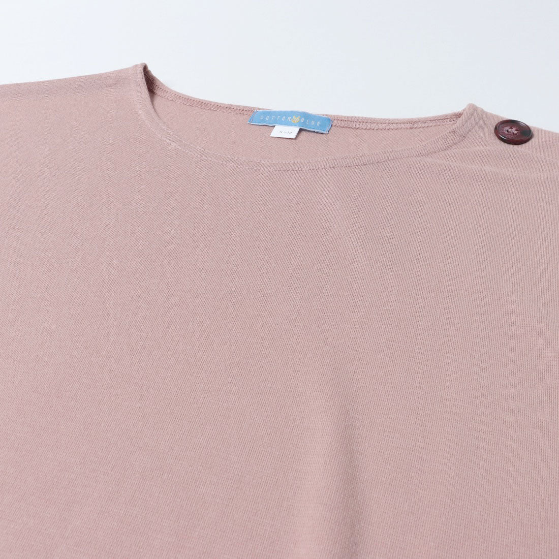 コットンブルー COTTON BLUE ショルダーボタンクルーネックチュニック （茶色） 茶色