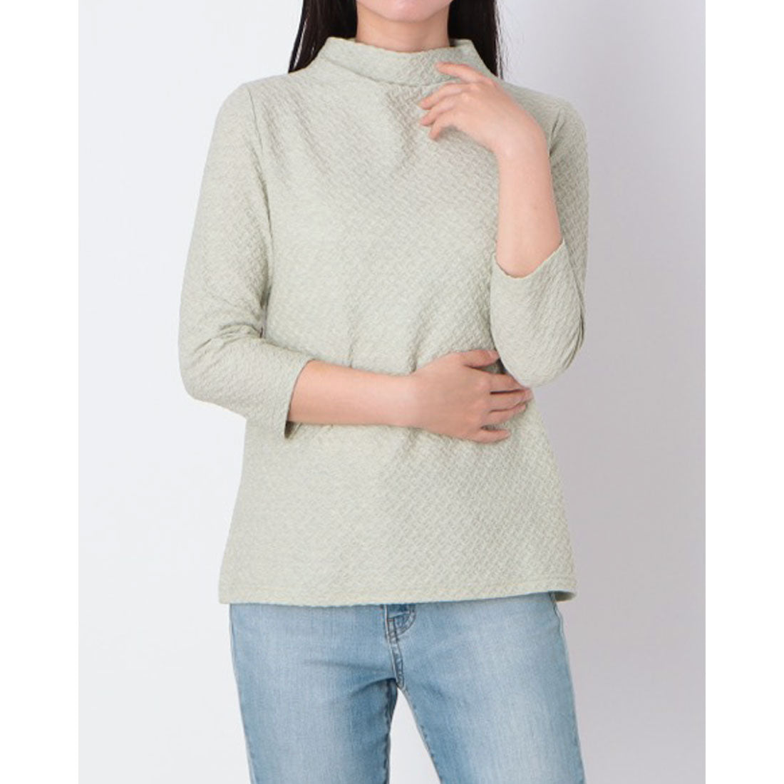 コットンブルー COTTON BLUE ジャカードボトルネックプルオーバー （グリーン） グリーン