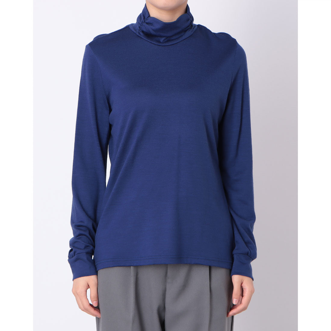 コットンブルー COTTON BLUE 襟ギャザーハイネックプルオーバー （ブルー） ブルー