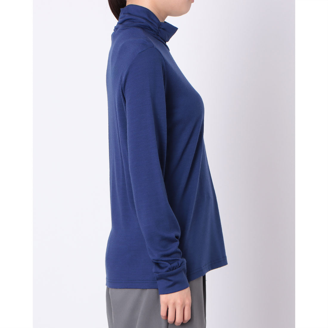 コットンブルー COTTON BLUE 襟ギャザーハイネックプルオーバー （ブルー） ブルー