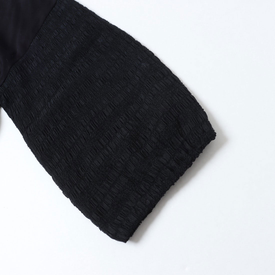 コットンブルー COTTON BLUE 異素材切替えプルオーバー （黒） 黒