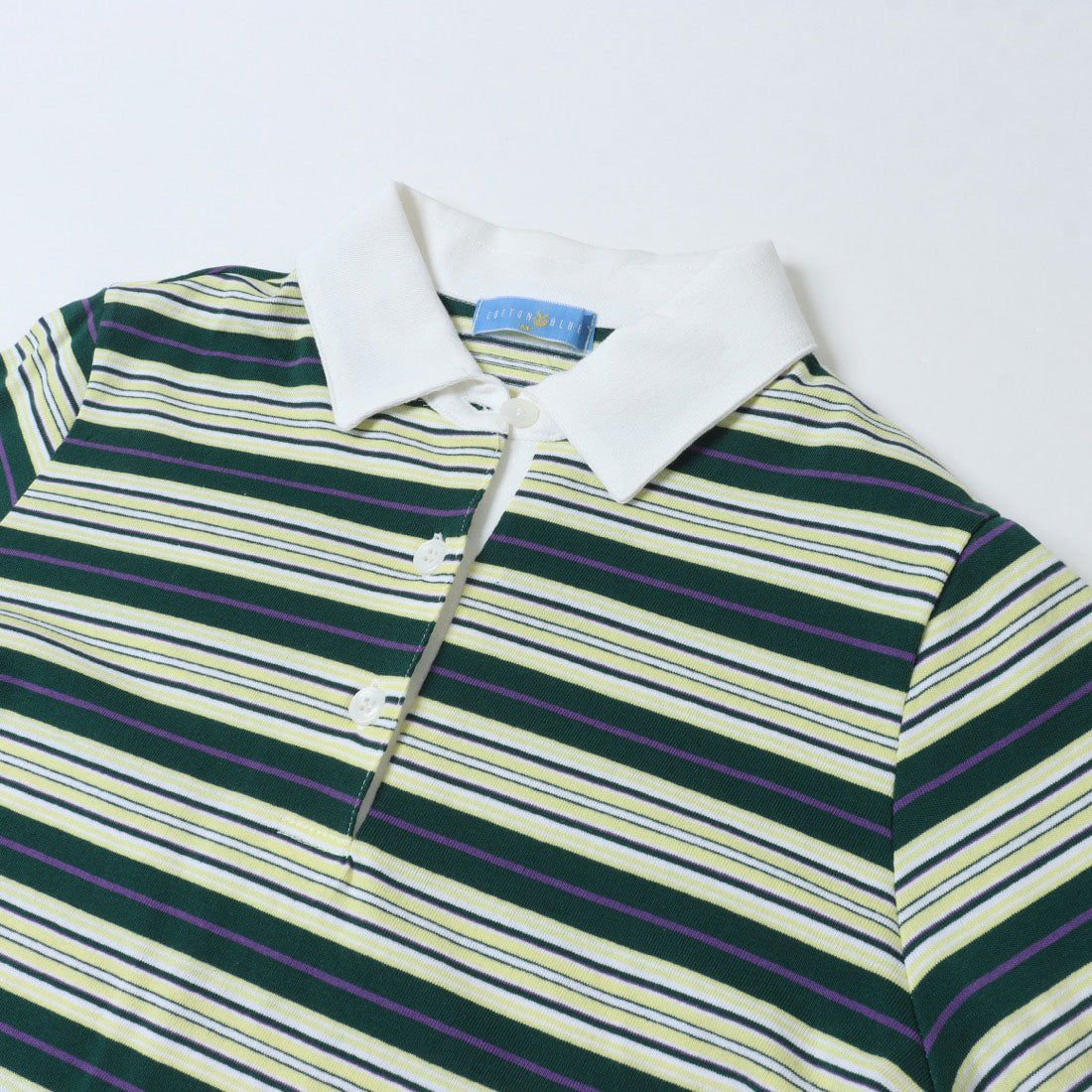 コットンブルー COTTON BLUE ボーダーポロシャツ （グリーン） グリーン
