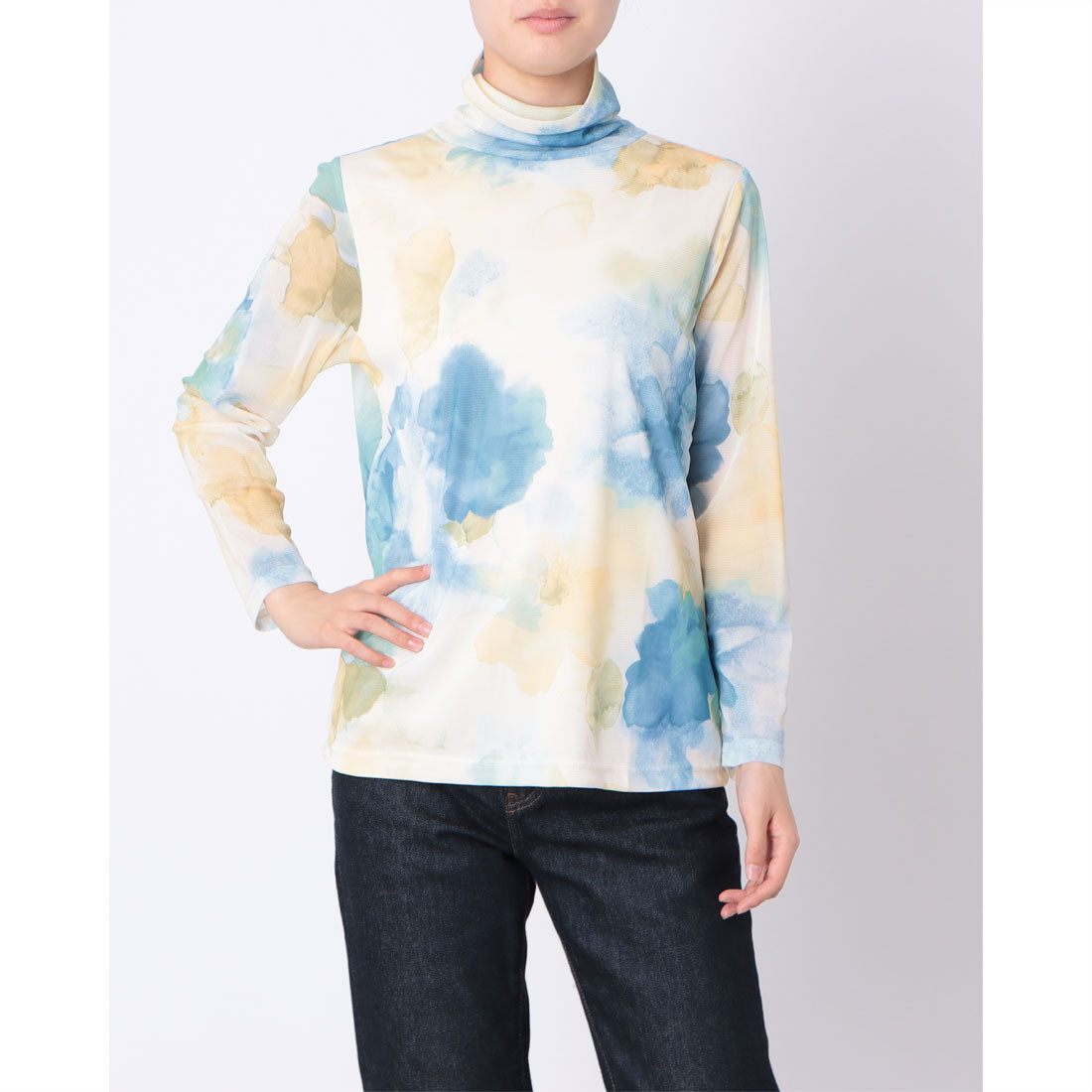 コットンブルー COTTON BLUE パワーネットハイネックプルオーバー （イエロー） イエロー