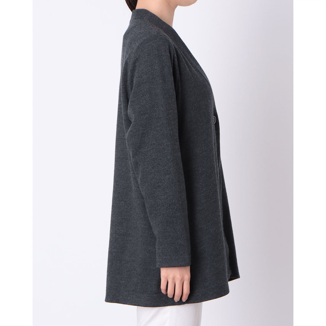 コットンブルー COTTON BLUE ワンボタントッパーカーディガン （グレー） グレー