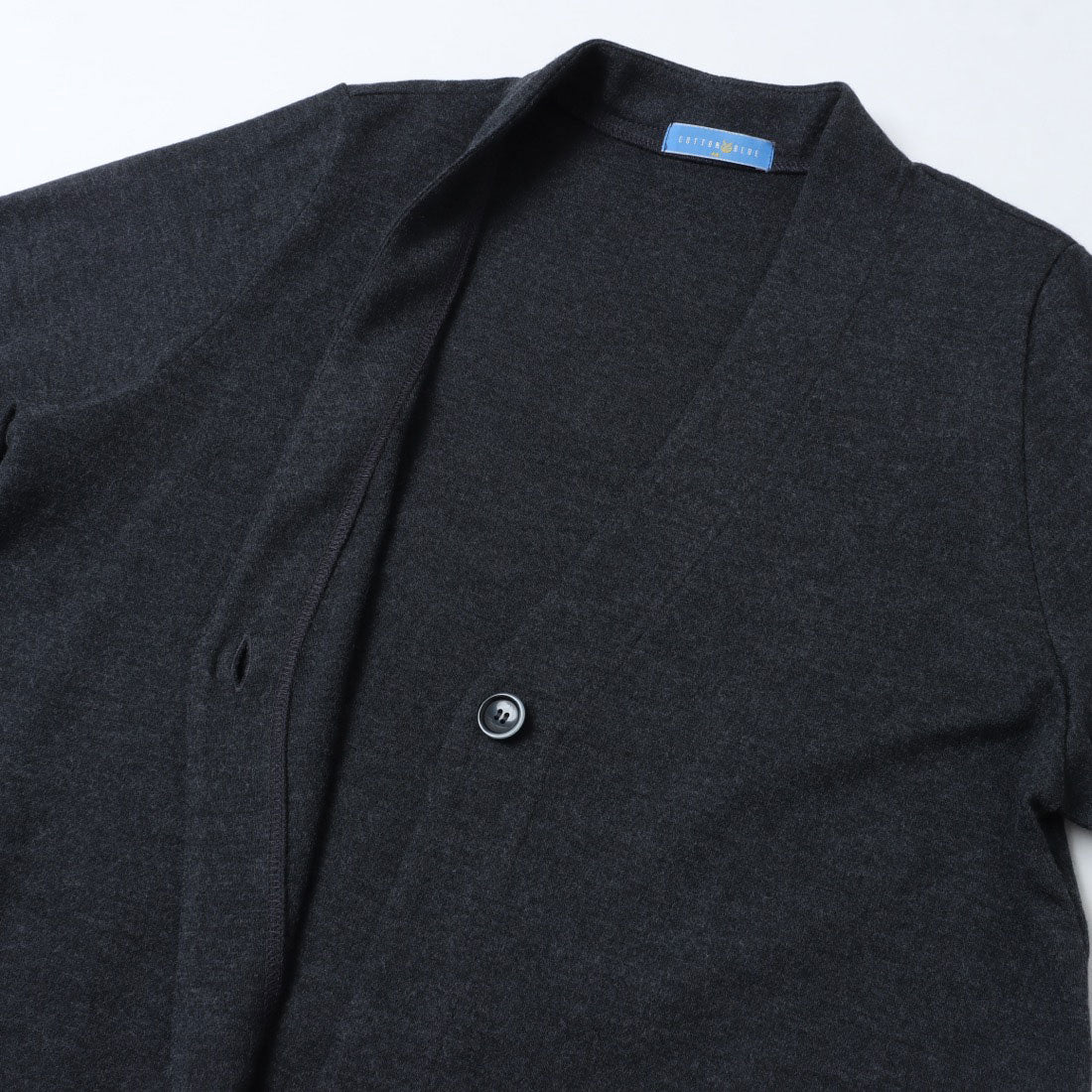 コットンブルー COTTON BLUE ワンボタントッパーカーディガン （グレー） グレー