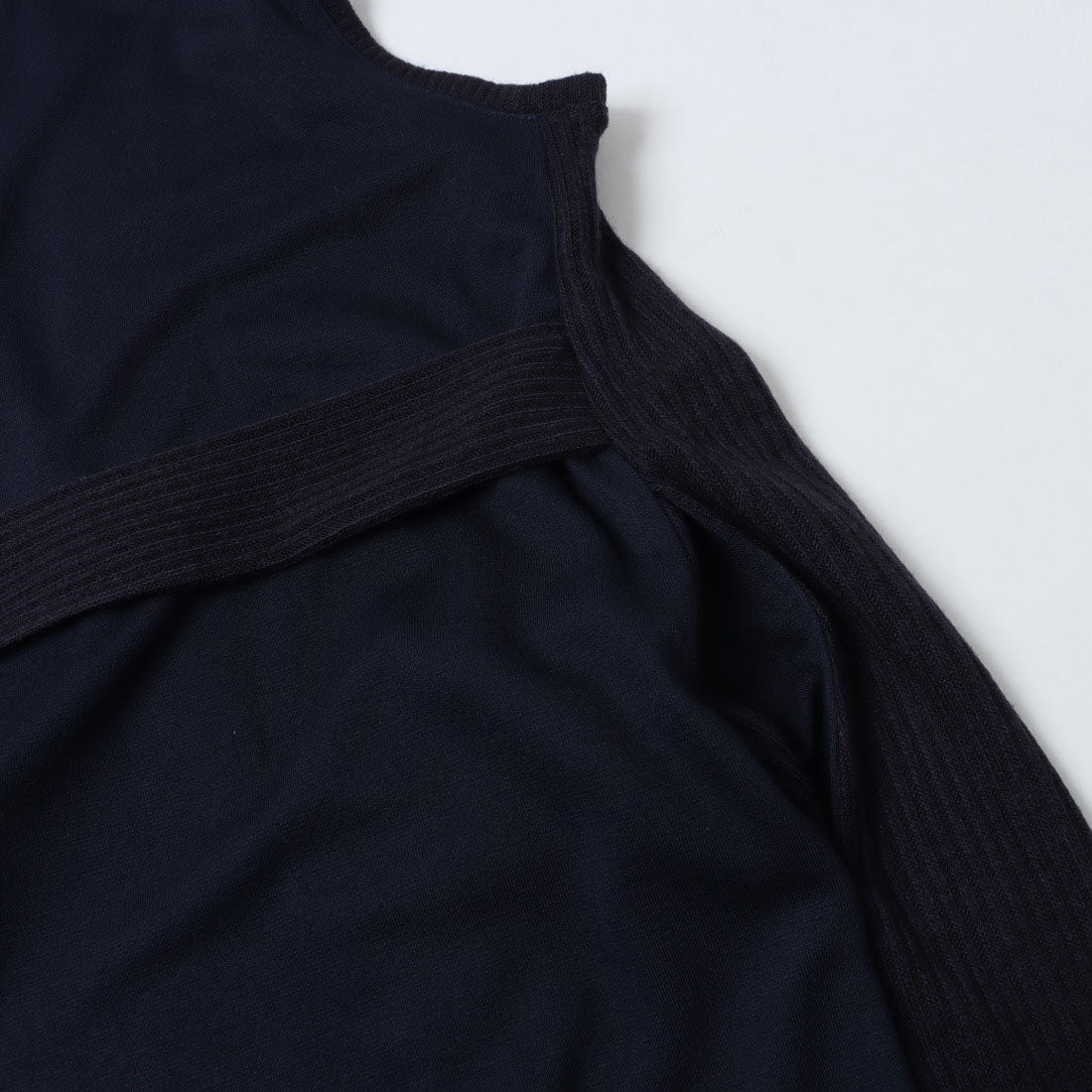 コットンブルー COTTON BLUE 異素材使いロングジレ （ネイビー） ネイビー