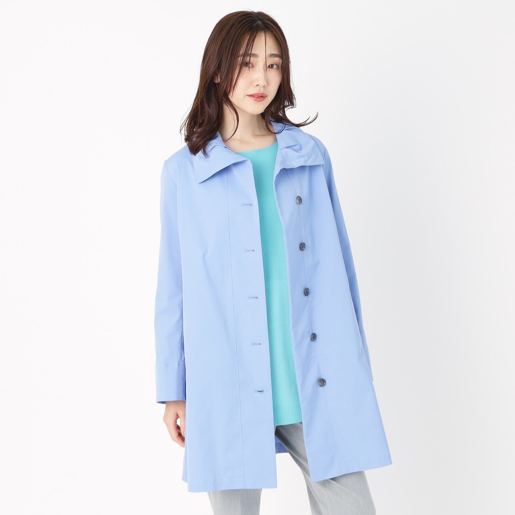 コルディア CORDIER 【M~4Lサイズ/手洗い可】コッティーナストレッチコート （ブルー(092)） ブルー(092)