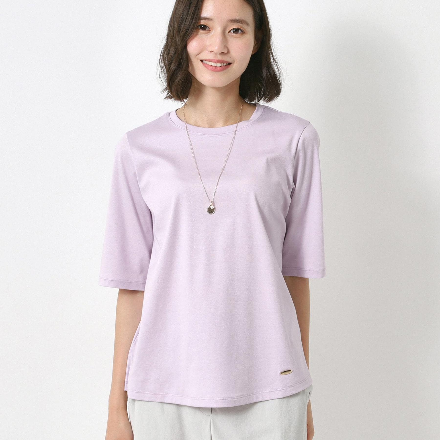 コルディア CORDIER 大人のためのシンプル洗練Tシャツ （ラベンダー(080)） ラベンダー(080)