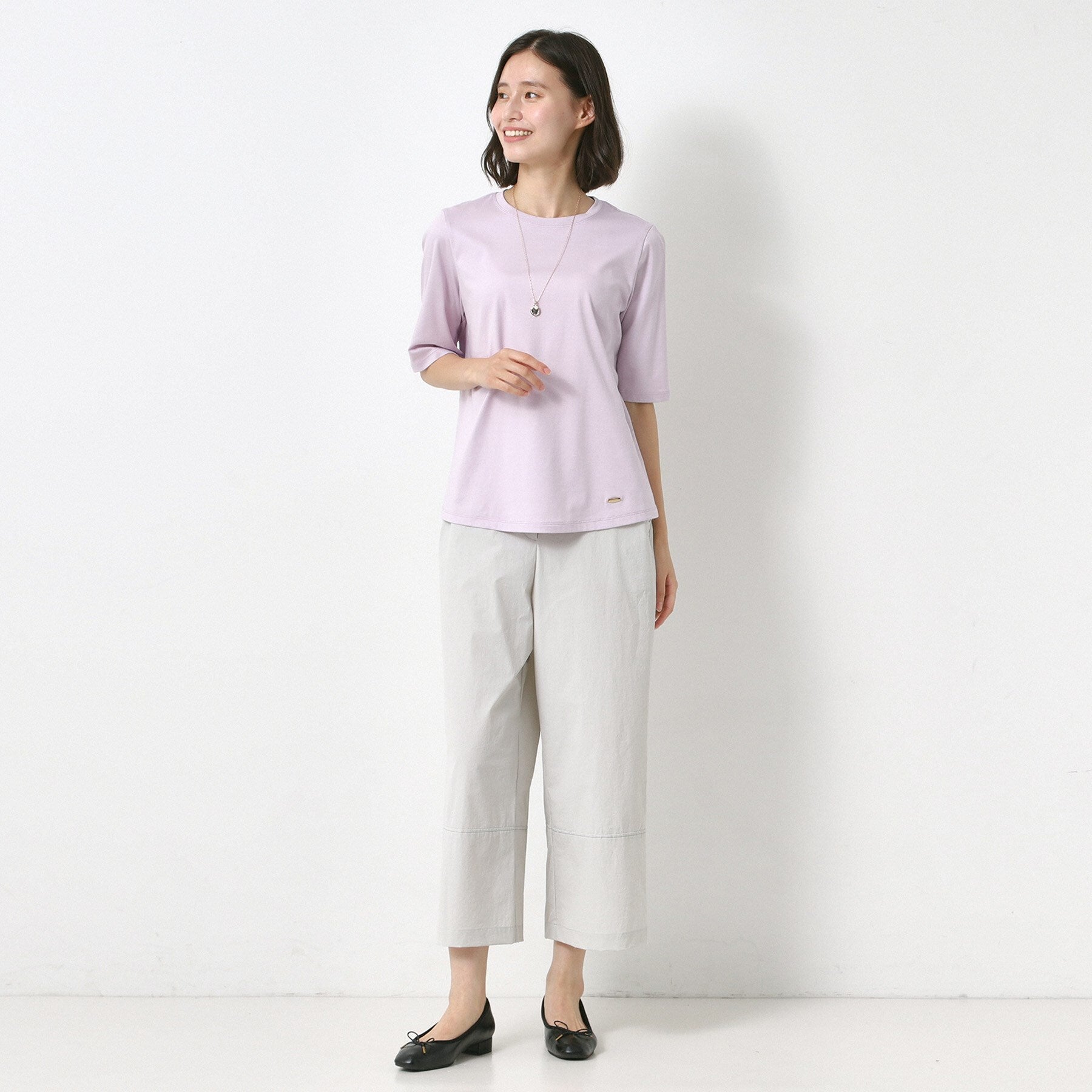 コルディア CORDIER 大人のためのシンプル洗練Tシャツ （ラベンダー(080)） ラベンダー(080)