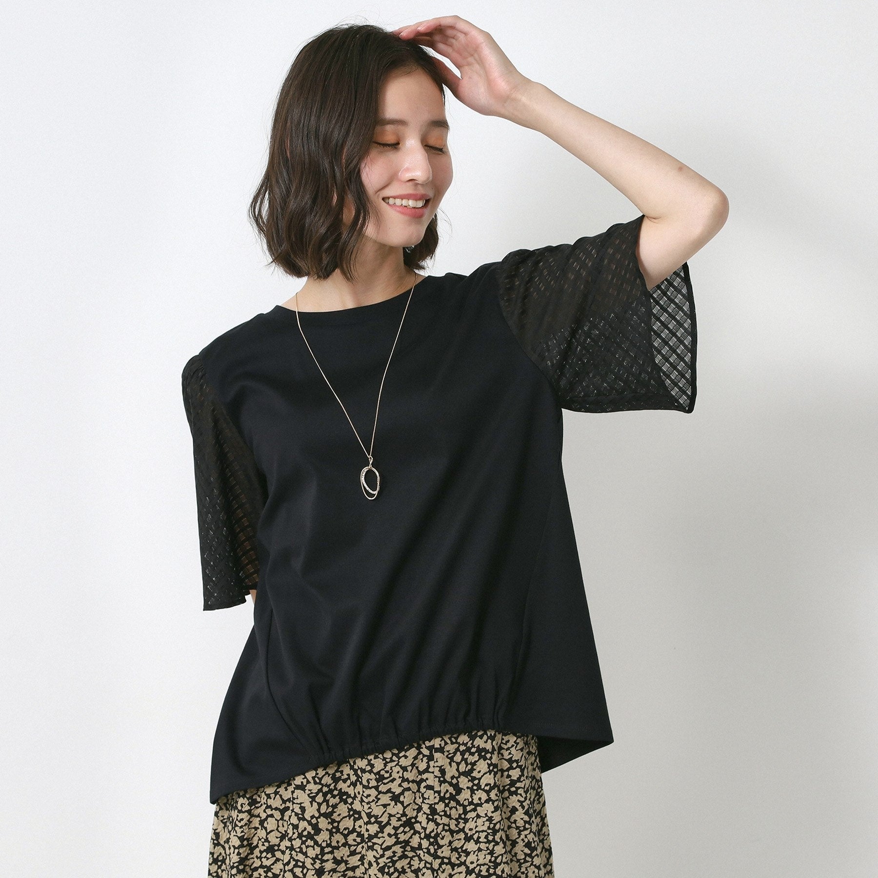 コルディア CORDIER シルケットスムース フレア袖フェミニンTシャツ （イエロー(032)） イエロー(032)