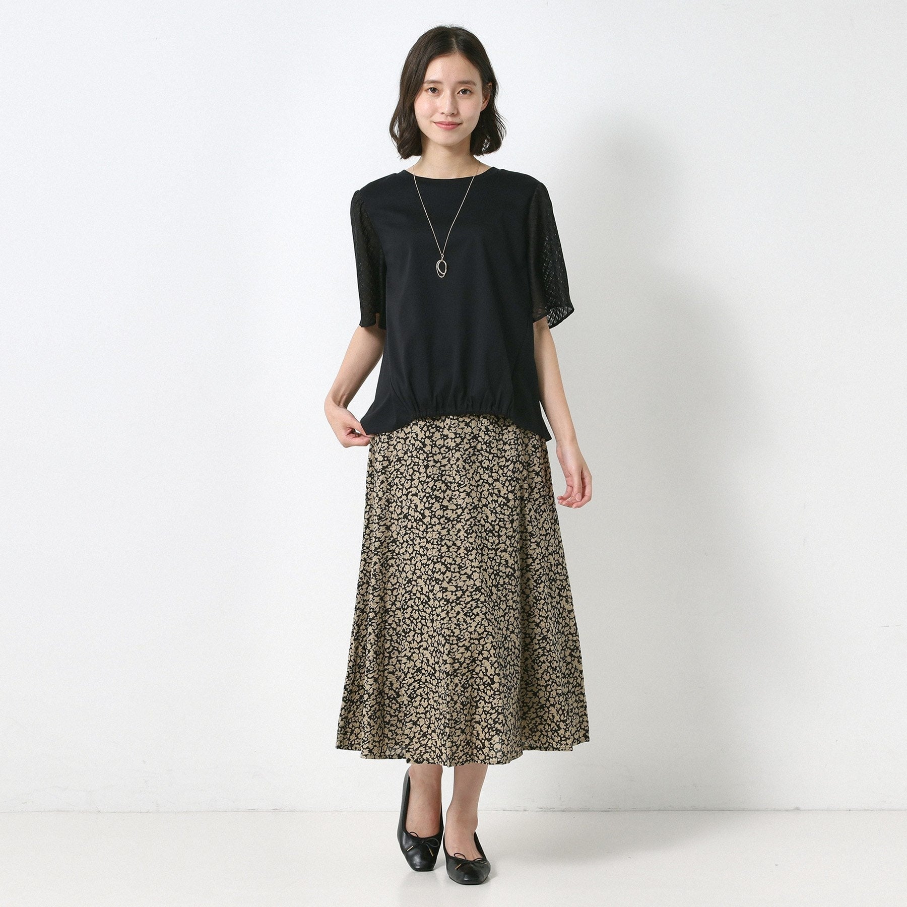 コルディア CORDIER シルケットスムース フレア袖フェミニンTシャツ （イエロー(032)） イエロー(032)