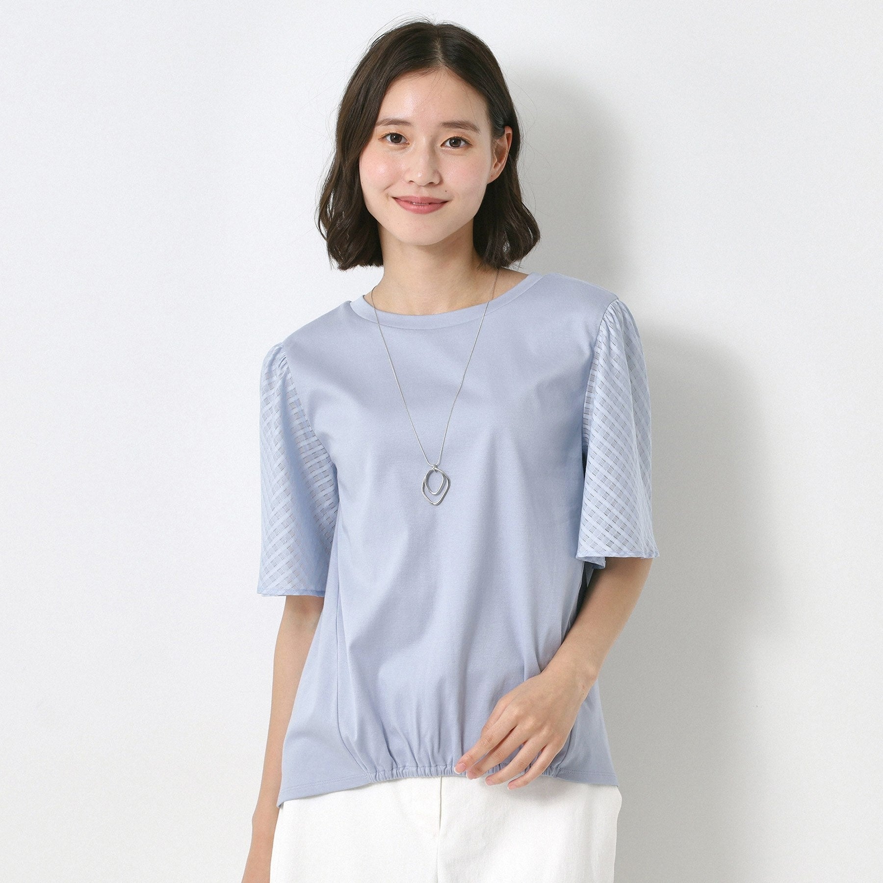 コルディア CORDIER シルケットスムース フレア袖フェミニンTシャツ （イエロー(032)） イエロー(032)