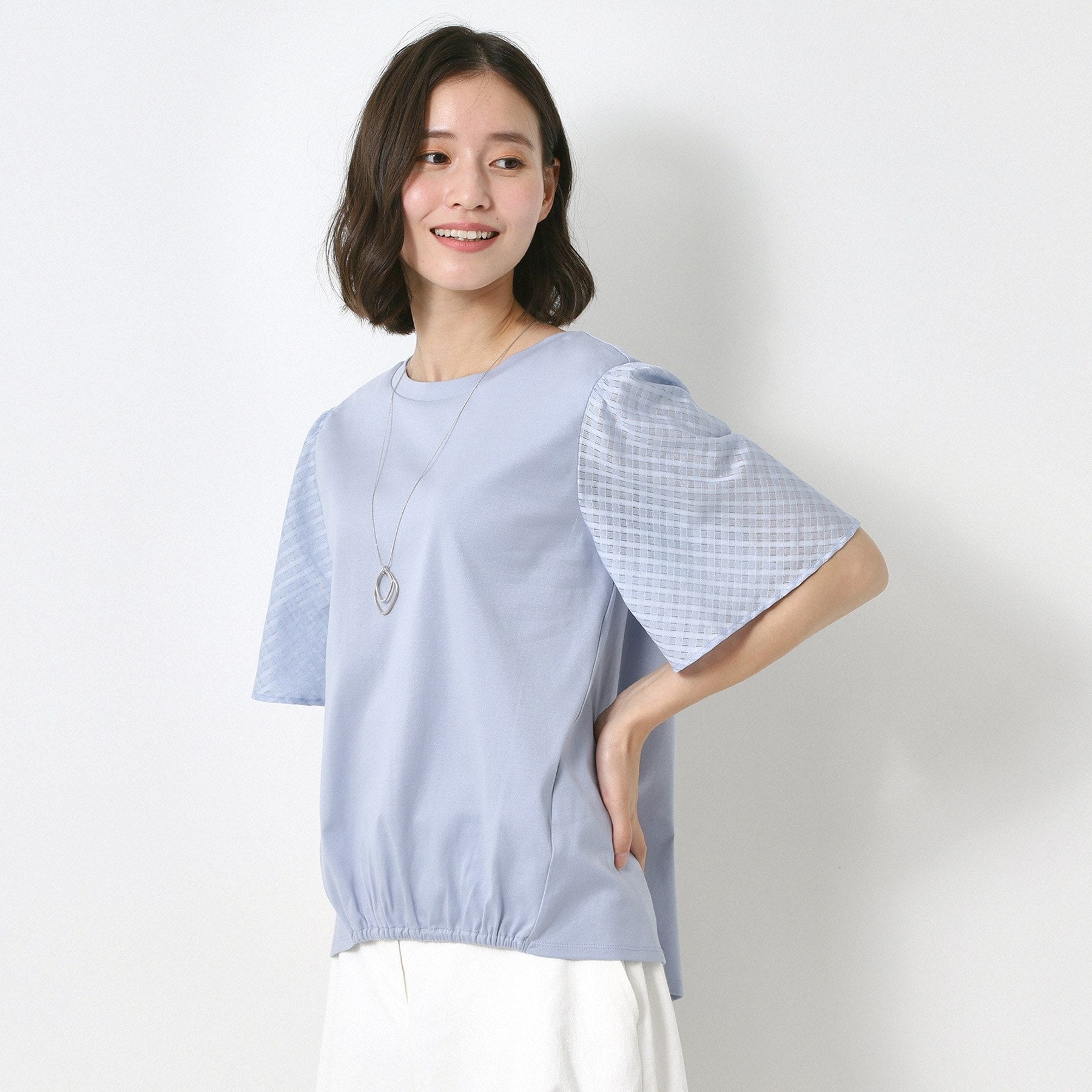 コルディア CORDIER シルケットスムース フレア袖フェミニンTシャツ （イエロー(032)） イエロー(032)